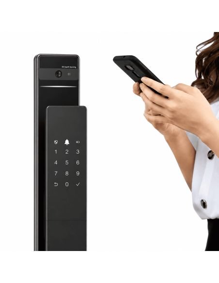 Cerradura Inteligente EZVIZ DL50FVS, referencia CS-DL50FVS, detalle de conectores y puertos