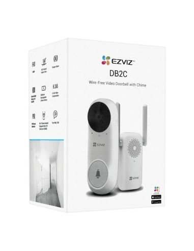 Timbre Inteligente EZVIZ DB2C 2MP, referencia CS-DB2C-A0-1E3WPBR, producto en uso