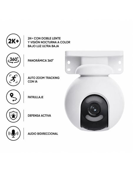 Cámara EZVIZ H8X 2K+ Doble Lente, referencia CS-H8x-R100-8H4WKFL, vista en ángulo