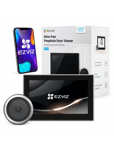 Mirilla Digital EZVIZ HP2 2MP Full HD, referencia CS-HP2-R100-6E2WB-GR, vista en ángulo