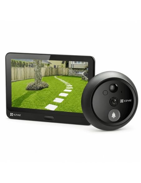 Mirilla Digital EZVIZ HP4 2MP 2K, referencia CS-HP4-R100-6E2WPFBS, vista en ángulo