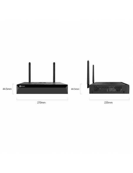 Grabador NVR EZVIZ X5S 3K 4 Canales, referencia CS-X5S-R100-4W, detalle de conectores y puertos