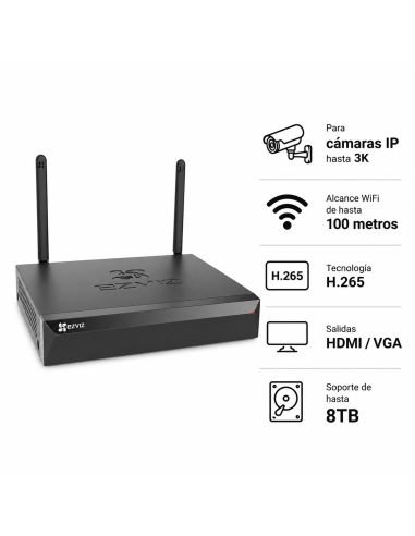 Grabador NVR EZVIZ X5S 3K 8 Canales, referencia CS-X5S-R100-8W, vista en ángulo