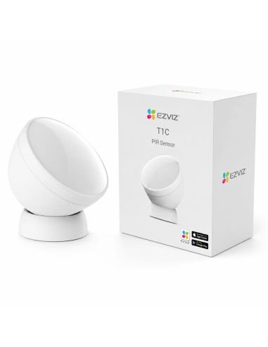 Sensor de movimiento EZVIZ T1C con infrarrojo pasivo (PIR), referencia T1C, detalle de conectores y puertos
