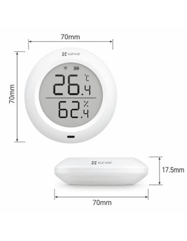 Sensor Temp y Humedad EZVIZ T51C, referencia T51C, detalle de conectores y puertos