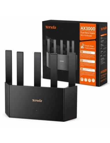 Router Tenda TX2L Pro WiFi 6 AX1500 Doble Banda Gigabit, referencia TX2L-PRO, detalle de conectores y puertos