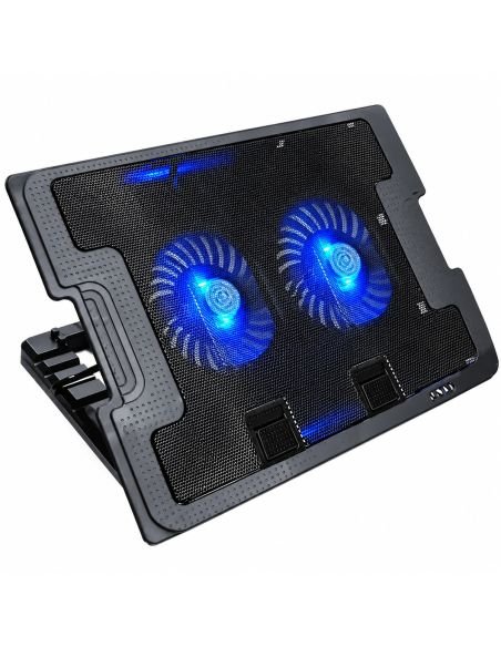 Base refrigerante para portatil con 2 ventiladores y LED azul