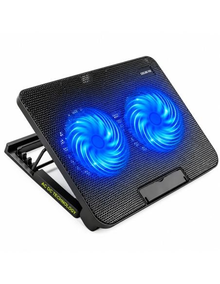 Base refrigerante para portatil, ventiladores con iluminacion LED azul