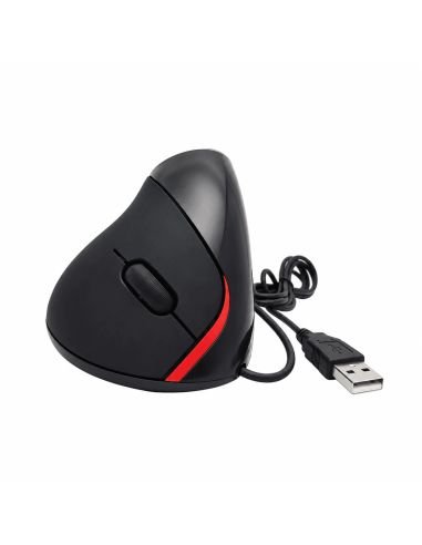 Mouse vertical ergonomico con cable USB y franja roja