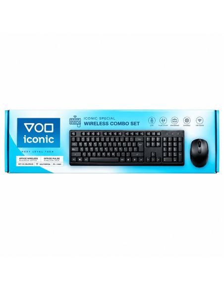 Caja del combo inalámbrico: teclado y mouse, conexión 2.4G y alcance de 10 metros