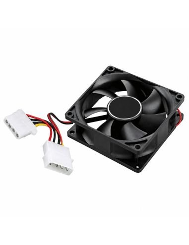 Ventilador de 8 cm negro con su cable Molex de 4 pines de paso