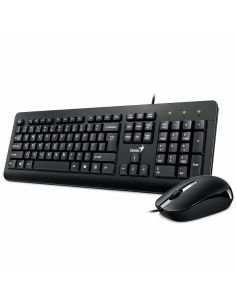 Combo Genius negro alámbrico: teclado completo con teclado numérico y mouse óptico