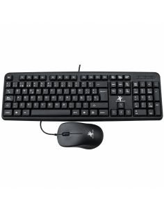 Combo alámbrico teclado y mouse USB negro, distribución en español con tecla Ñ