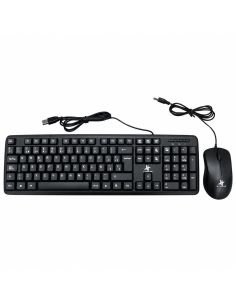 Combo alámbrico teclado y mouse USB negro, distribución en español con tecla Ñ 2