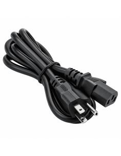 Cable de poder para PC enrollado, con clavija de tres patas y conector IEC
