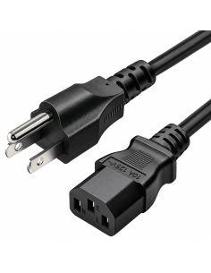 Cable de poder para PC enrollado, con clavija de tres patas y conector IEC 2