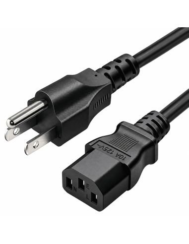 Conectores del cable de poder: clavija de tres patas y conector IEC 10A 125V