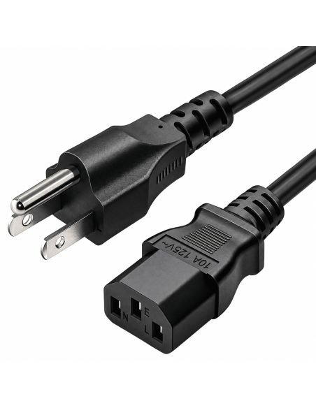 Conectores del cable de poder: clavija de tres patas y conector IEC 10A 125V