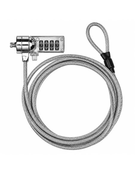Guaya de seguridad para portátil con candado de combinación de cuatro discos