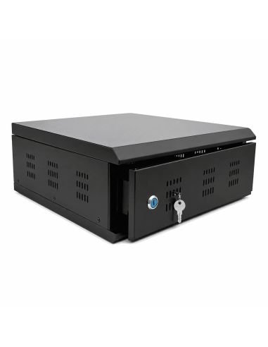 Gabinete Metalico Baby para DVR 33x33x16.5 cm, referencia GABINETE-BEBY, detalle de conectores y puertos