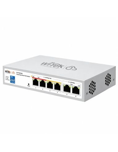 Switch PoE Wi-Tek WI-PCES206 en angulo
