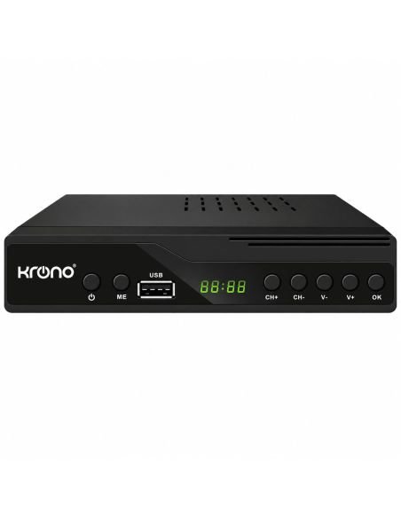 Frente del decodificador Krono KR-360 con puerto USB y pantalla