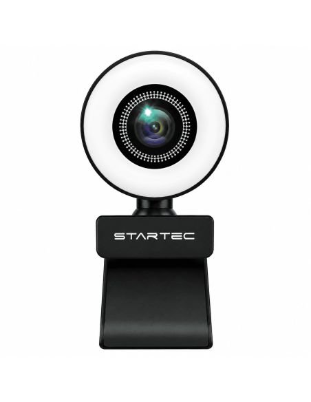 Cámara Web Star 720P con Lampara LED, referencia St-Cw-720, vista en ángulo