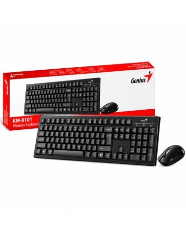 Caja del combo Genius KM-8101 Wireless Keyboard con el teclado y el mouse