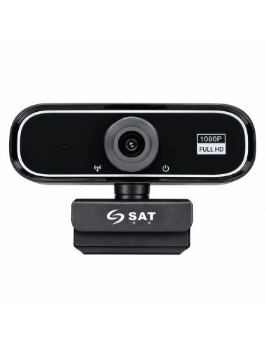 Cámara Web SAT HD 1080P para PC y Portátil, referencia SAT-CW1080ML, vista frontal