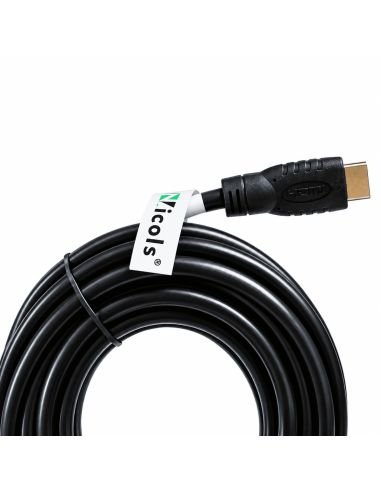 Detalle del conector HDMI dorado del cable de 5 metros