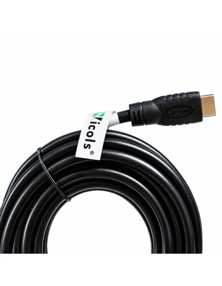 Detalle del conector HDMI dorado del cable de 5 metros