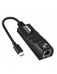 Adaptador Tipo C a RJ45 Gigabit con su cable corto y el puerto de red