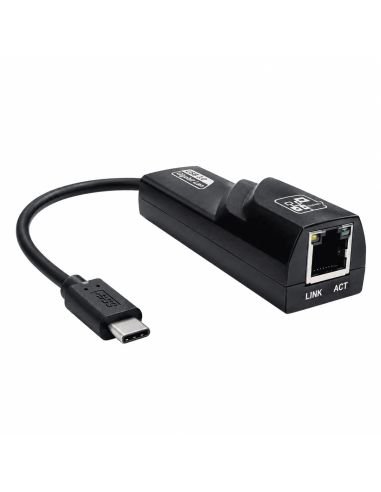 Adaptador USB-C a red Gigabit visto en angulo