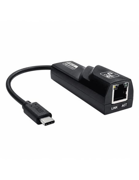 Adaptador USB-C a red Gigabit visto en angulo