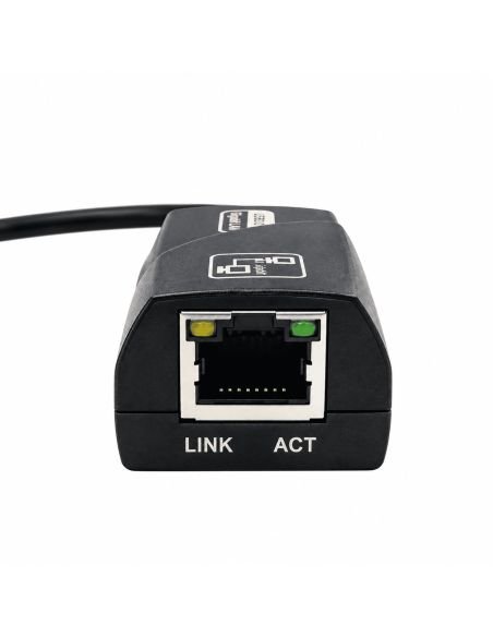 Puerto RJ45 del adaptador con los indicadores LINK y ACT
