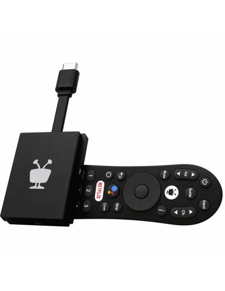 TiVo Stream 4K y su control remoto vistos en angulo