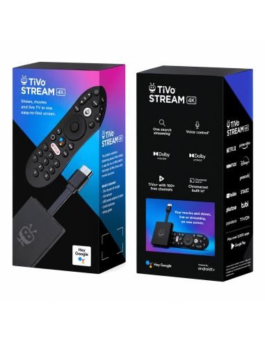 Caja original del TiVo Stream 4K por ambos lados