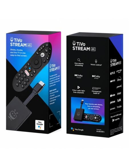 Caja original del TiVo Stream 4K por ambos lados