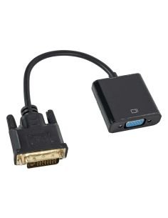 Adaptador DVI a VGA con conector DVI macho y puerto VGA hembra