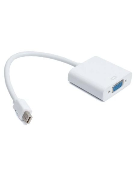 Adaptador Mini DisplayPort a VGA blanco con cable corto