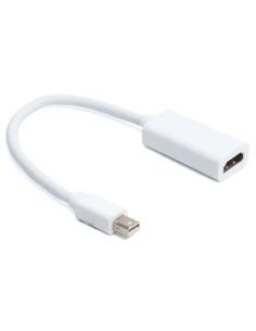 Adaptador Mini DisplayPort a HDMI blanco con cable corto