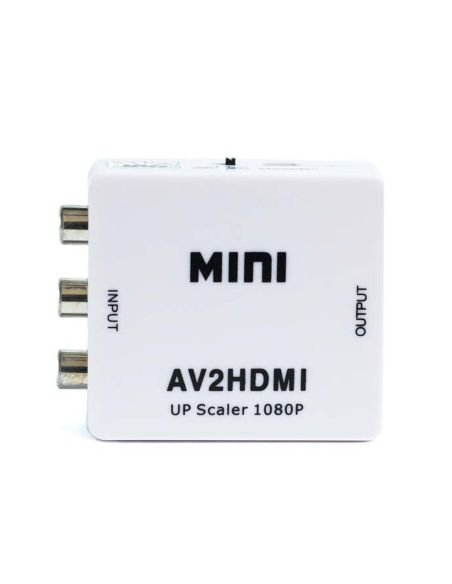 Convertidor RCA a HDMI MINI AV2HDMI con entradas de video y audio