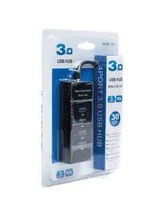 Hub USB 3.0 de cuatro puertos en su empaque original