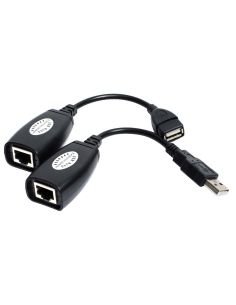 Par de extensores USB por cable de red, emisor y receptor con puerto RJ45