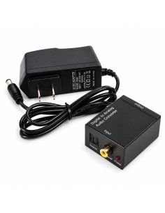 Convertidor de audio digital a analogo con salidas RCA L y R y jack de 3.5 mm 2