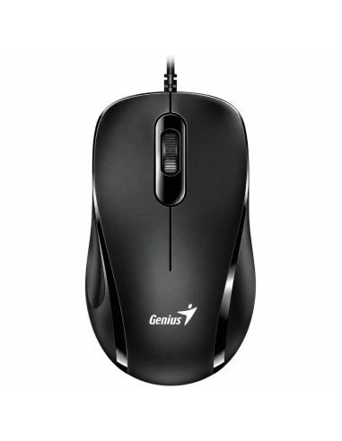 Mouse Genius DX-101 visto desde arriba, con la rueda de desplazamiento centrada