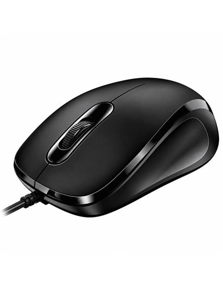 Mouse Genius DX-101 de perfil, con el cable USB saliendo del frente