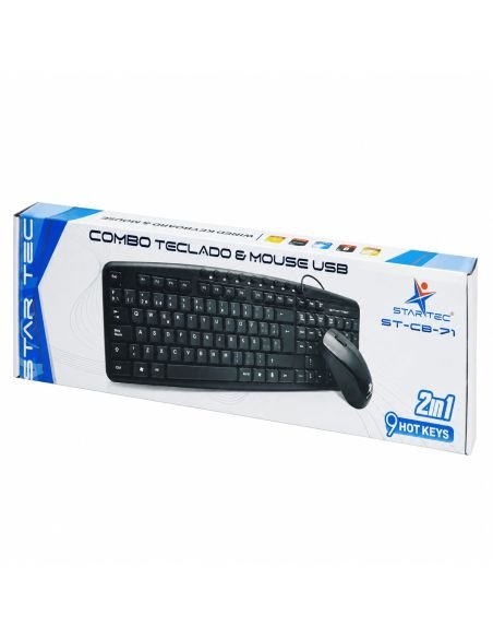 Caja original del combo Star Tec ST-CB-71 teclado y mouse USB con 9 teclas rapidas