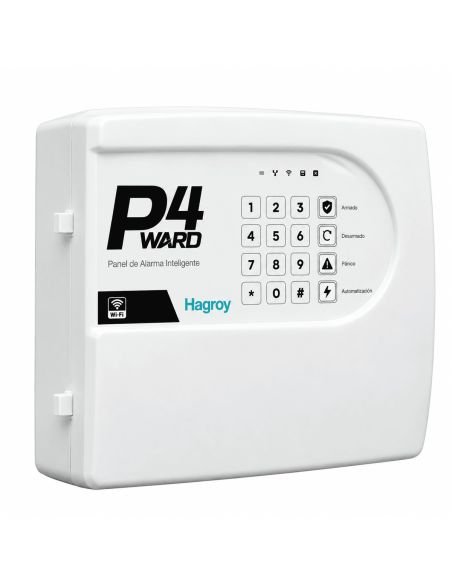 Panel Hagroy P4 WARD en vista de tres cuartos, con el distintivo Wi-Fi y los indicadores de estado