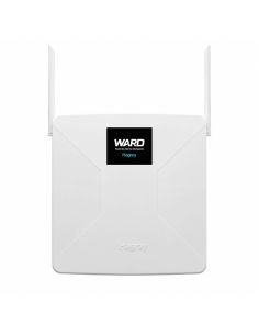 Panel de alarma Hagroy WARD blanco con dos antenas, visto de frente